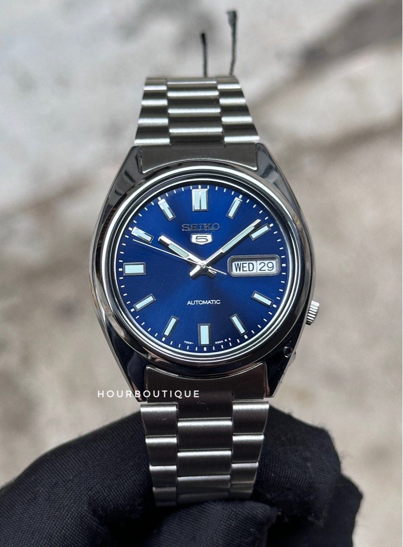 Brand New Seiko 5 Blue Dial 37mm Automatic Watch SNXS77K1