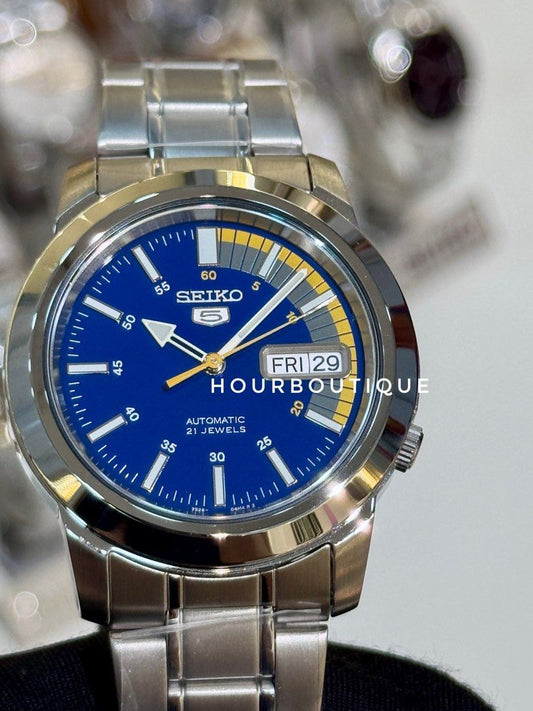 Brand New Seiko 5 Blue Dial 37mm Automatic Watch SNKK27K1