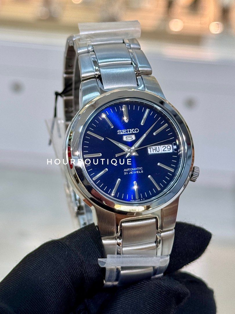 Brand New Seiko 5 Blue Sunburst Dial 37mm Automatic Watch SNKA05K1