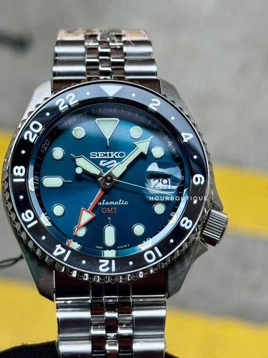Brand New Seiko 5 GMT Racing Heritage Automatic GMT Watch SSK045K1