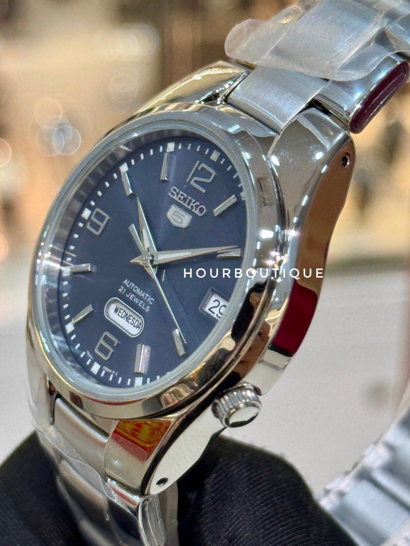 Brand New Seiko 5 Greyish Blue Dial Automatic 37mm Watch SNK621K1