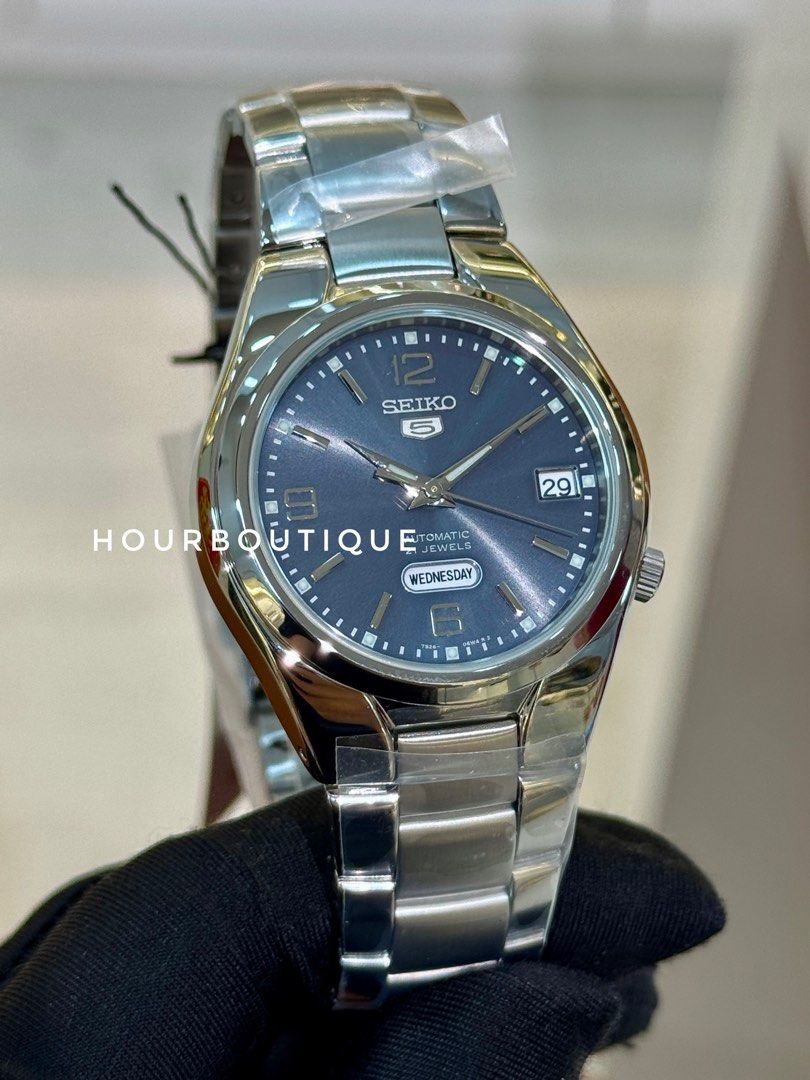 Brand New Seiko 5 Greyish Blue Dial Automatic 37mm Watch SNK621K1