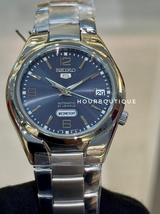 Brand New Seiko 5 Greyish Blue Dial Automatic 37mm Watch SNK621K1