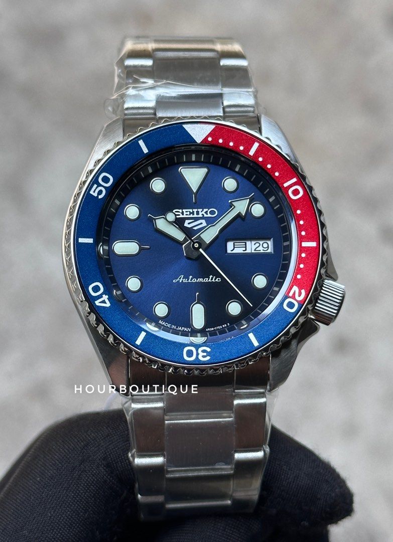 Brand New Seiko 5 JDM Pepsi Variant Automatic Watch SBSA003