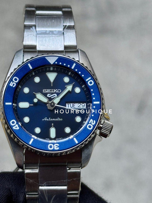 Brand New Seiko 5 Mid Size 38mm Blue Dial Automatic Watch SRPL77K1