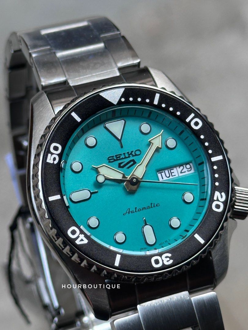 Brand New Seiko 5 Mid Size Mint Blue Automatic Watch SRPK33k1