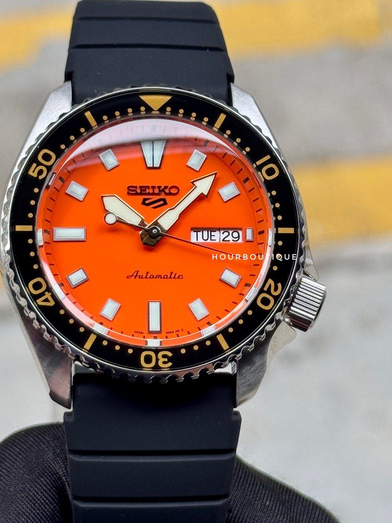 Brand New Seiko 5 Orange Dial Automatic Watch SRPL89K1