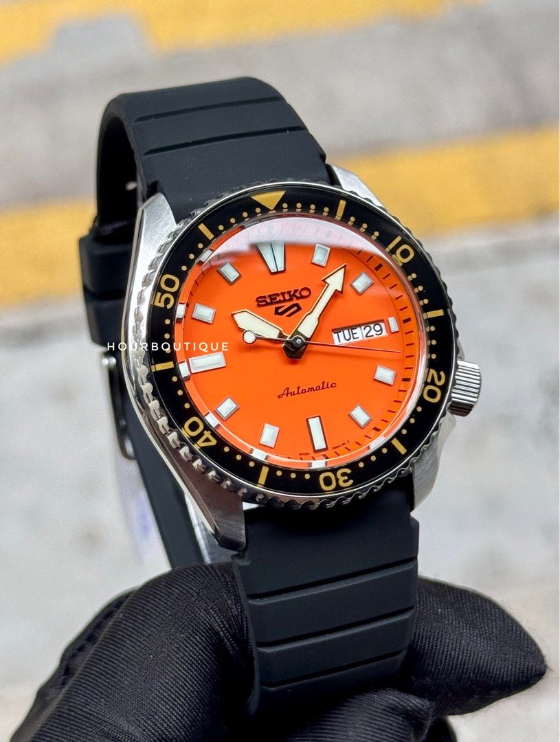 Brand New Seiko 5 Orange Dial Automatic Watch SRPL89K1