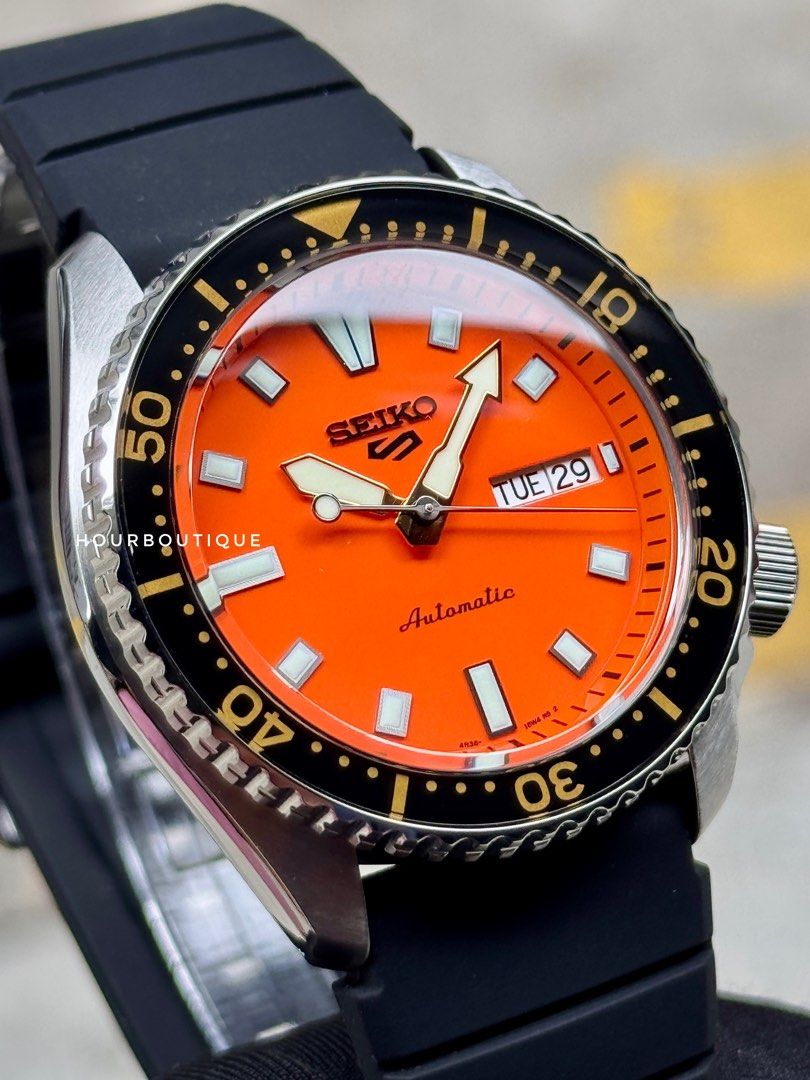 Brand New Seiko 5 Orange Dial Automatic Watch SRPL89K1