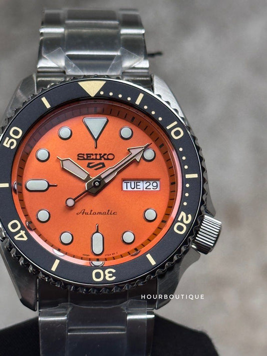 Brand New Seiko 5 Orange Sunburst Dial Men’s Automatic Watch SRPD59K1