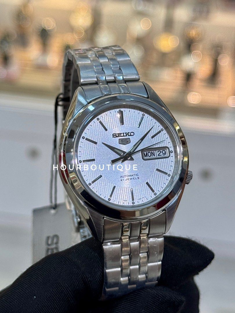 Brand New Seiko 5 Silver dial 37mm Automatic Watch SNKL15K1