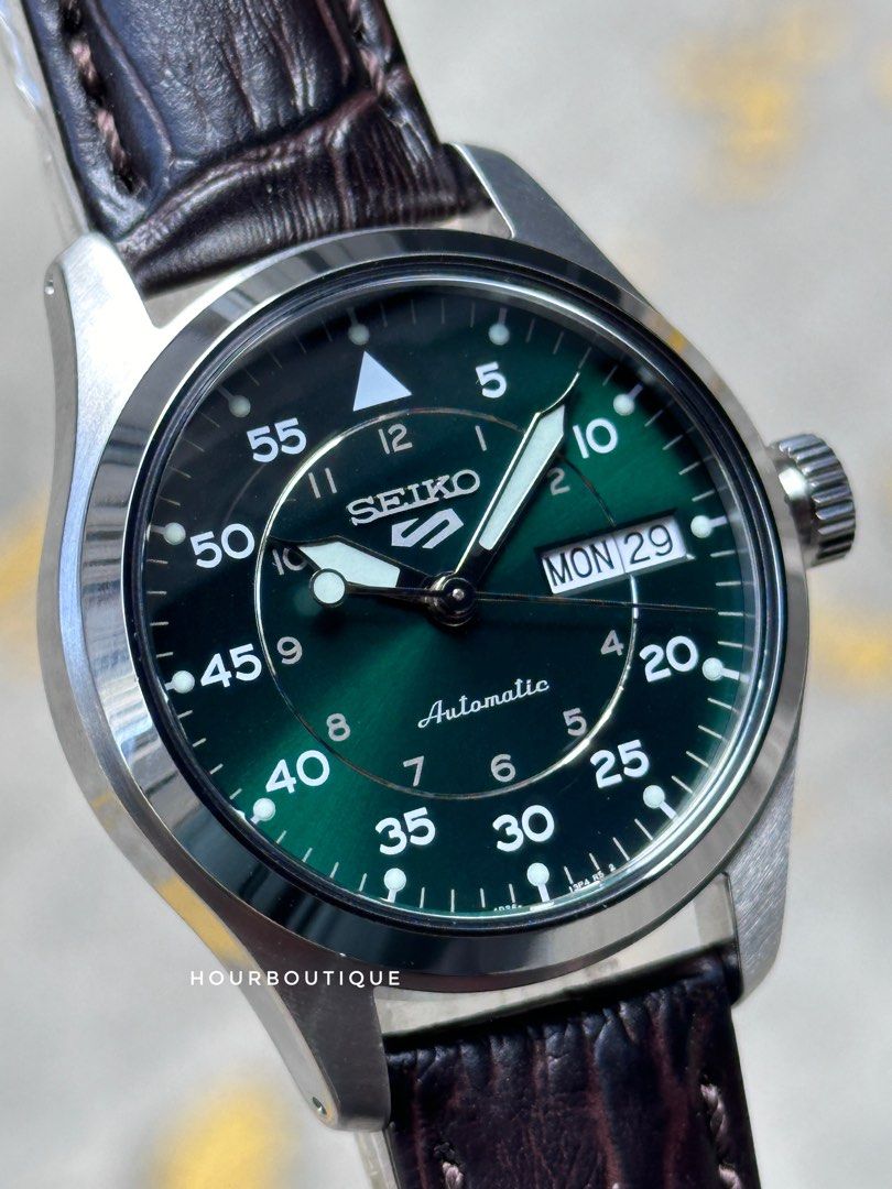 Brand New Seiko 5 Sunburst Emerald Green Dial Automatic 36mm Watch SRPJ89K1