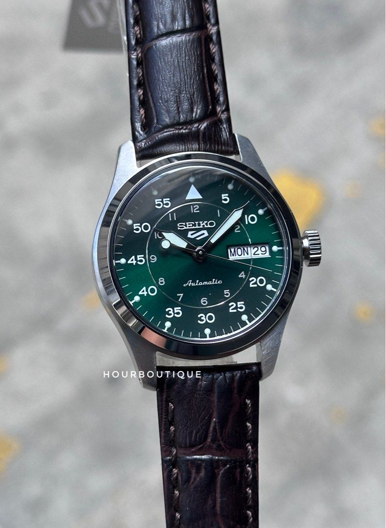 Brand New Seiko 5 Sunburst Emerald Green Dial Automatic 36mm Watch SRPJ89K1