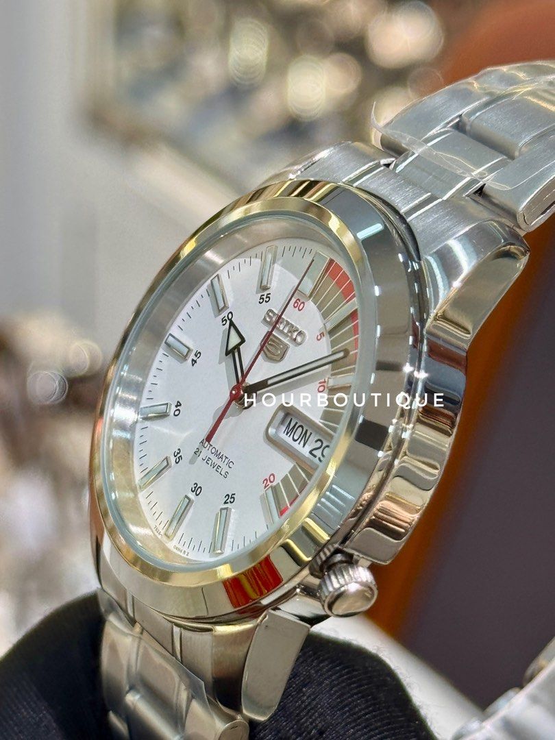Brand New Seiko 5 White Dial 37mm Automatic Watch SNKK25K1