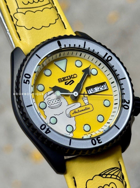 Brand New Seiko 5 X Millions Monster Collab Automatic Watch SRPL65K1 Yellow