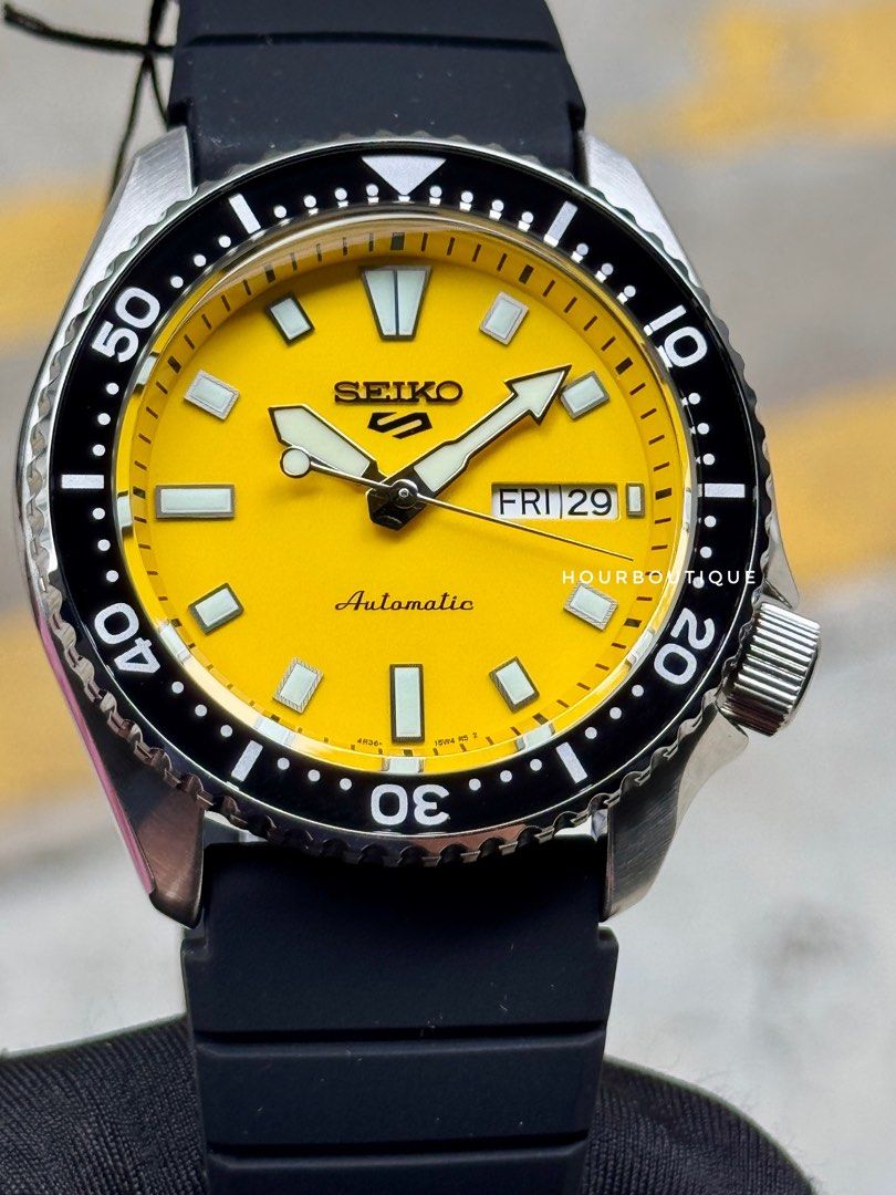 Brand New Seiko 5 Yellow Dial Automatic Watch SRPL87K1
