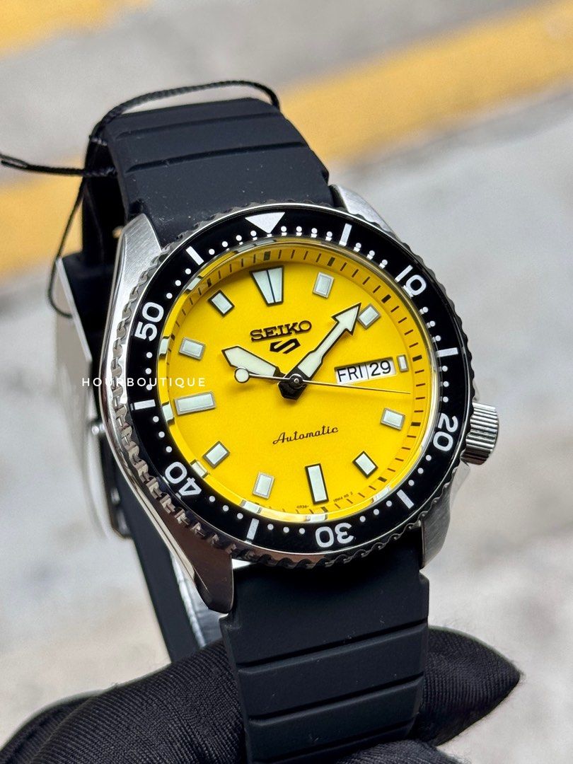 Brand New Seiko 5 Yellow Dial Automatic Watch SRPL87K1
