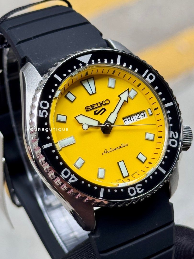Brand New Seiko 5 Yellow Dial Automatic Watch SRPL87K1