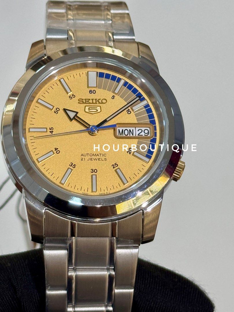 Brand New Seiko 5 Yellow Dial 37mm Automatic Watch SNKK29K1