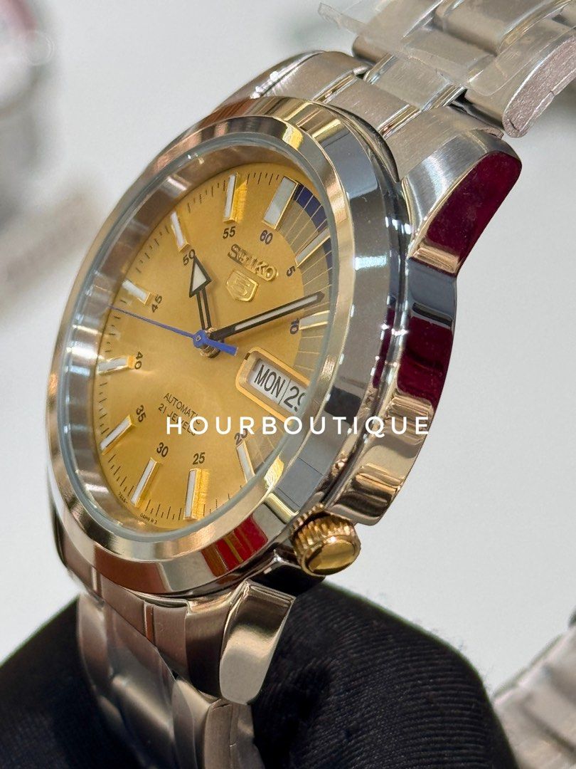Brand New Seiko 5 Yellow Dial 37mm Automatic Watch SNKK29K1