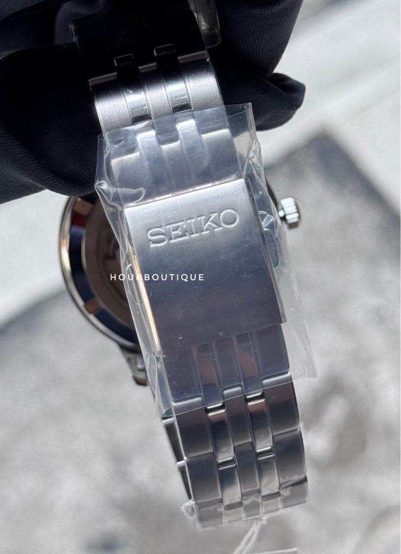 Brand New Seiko Automatic Silver Sunburst Dial Watch SRPH85K1