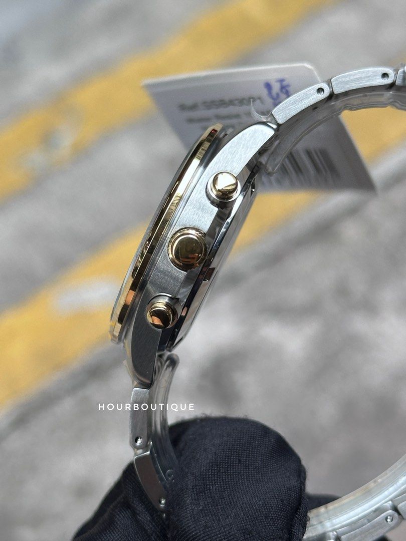 Brand New Seiko Half Gold Quartz Chronograph Watch SSB430P1