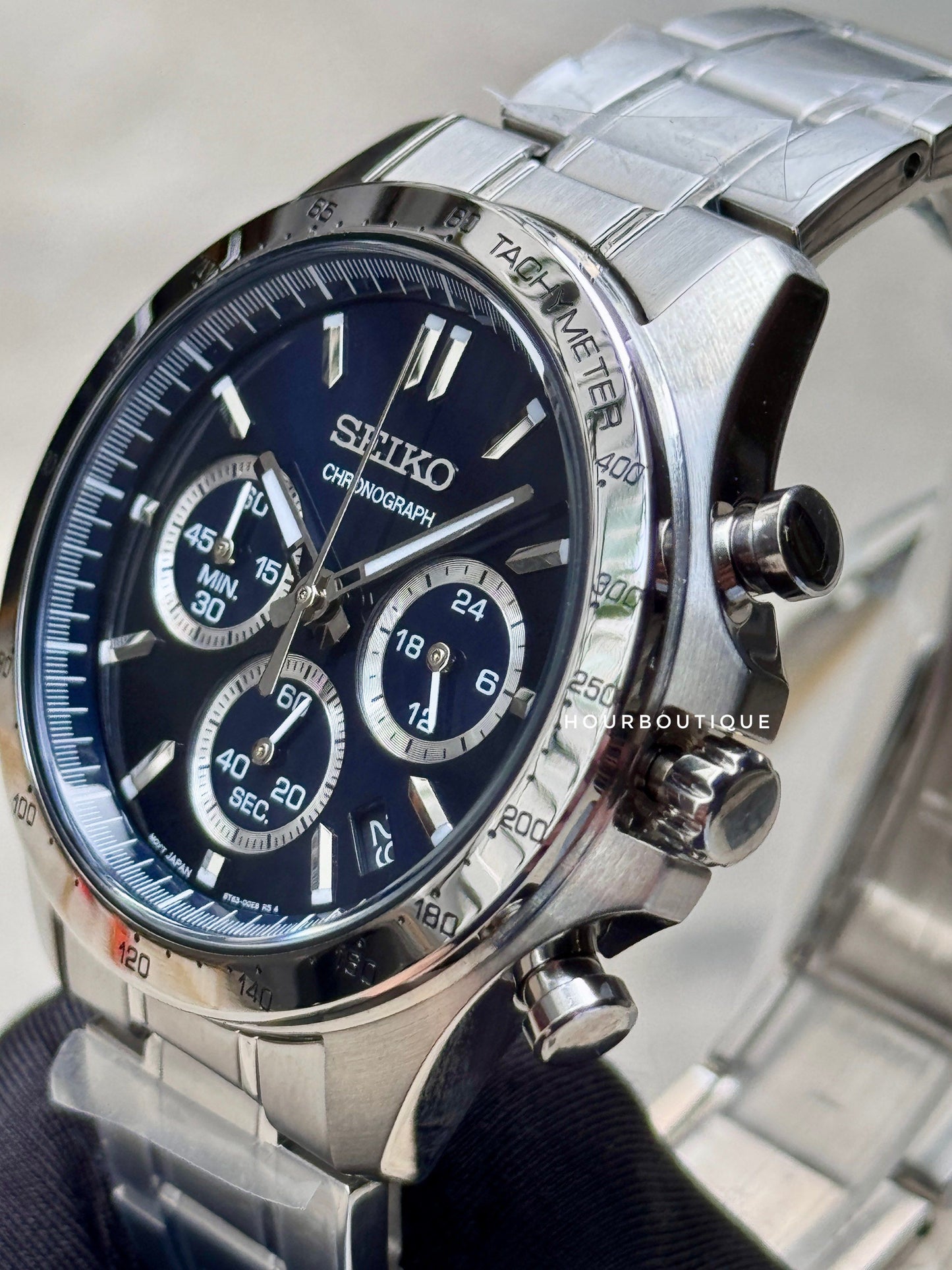 Brand New Seiko Japan Exclusive Blue Dial Quartz Chronograph Watch SBTR011