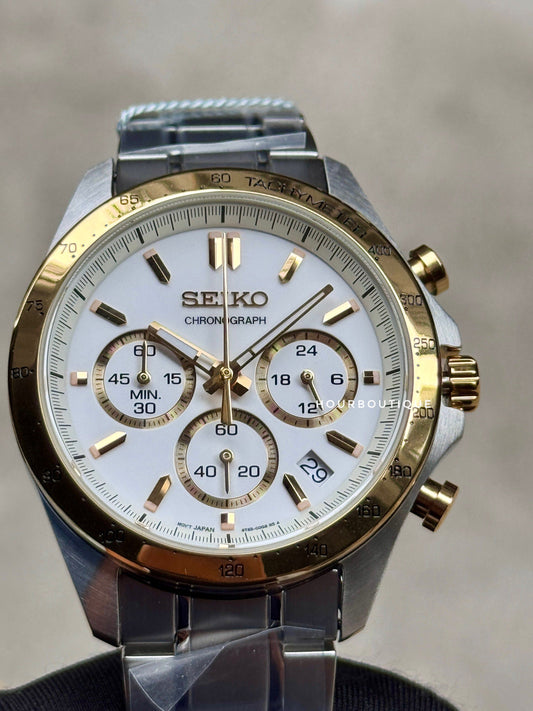 Brand New Seiko Japan Exclusive White Dial Quartz Chronograph Watch SBTR024