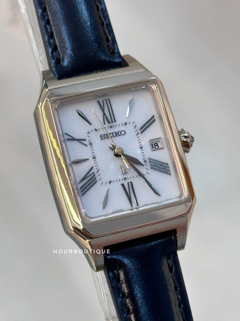 Brand New Seiko Lukia Tank Solar Powered Lady’s Dress Watch GOLD PVD case SSVW212