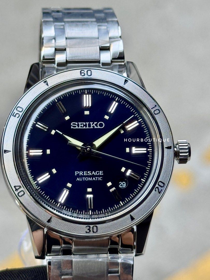 Brand New Seiko Presage 60s Re-Issue Dark Blue Dial Automatic Watch SRPL07J1