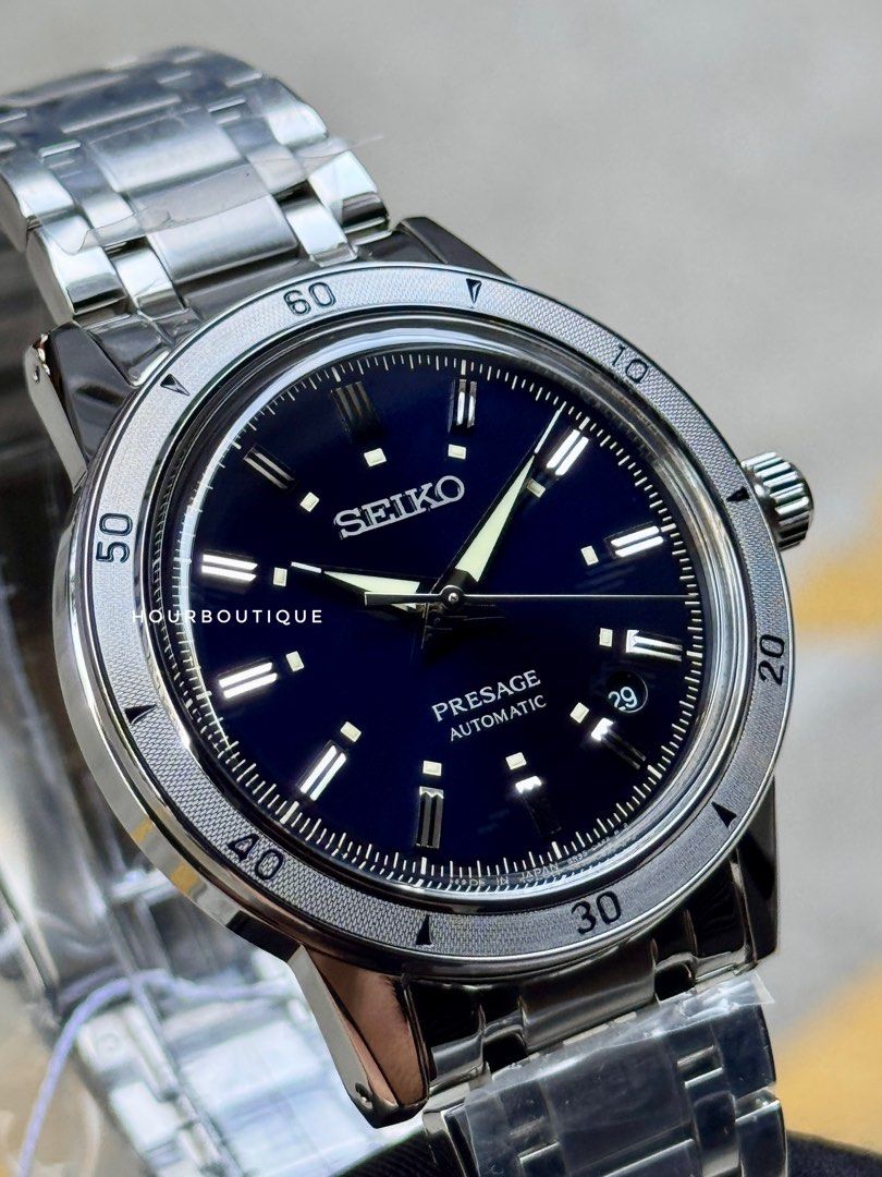 Brand New Seiko Presage 60s Re-Issue Dark Blue Dial Automatic Watch SRPL07J1