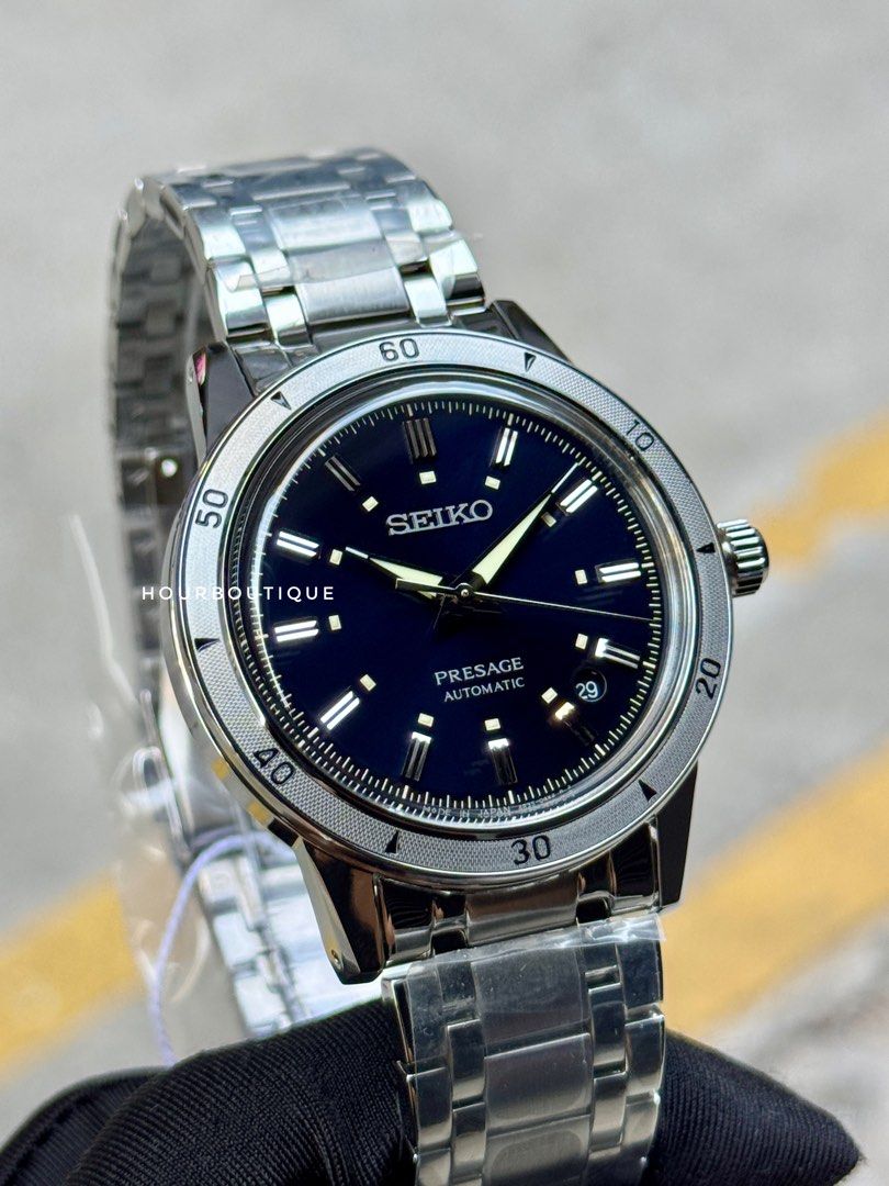 Brand New Seiko Presage 60s Re-Issue Dark Blue Dial Automatic Watch SRPL07J1