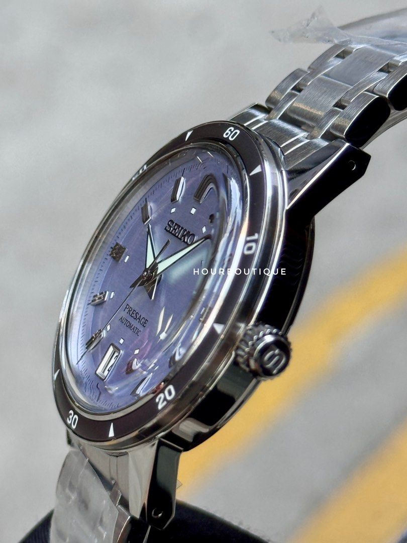 Brand New Seiko Presage 60s Re-Issue Ice Blue Dial Automatic Watch SRPL73J1