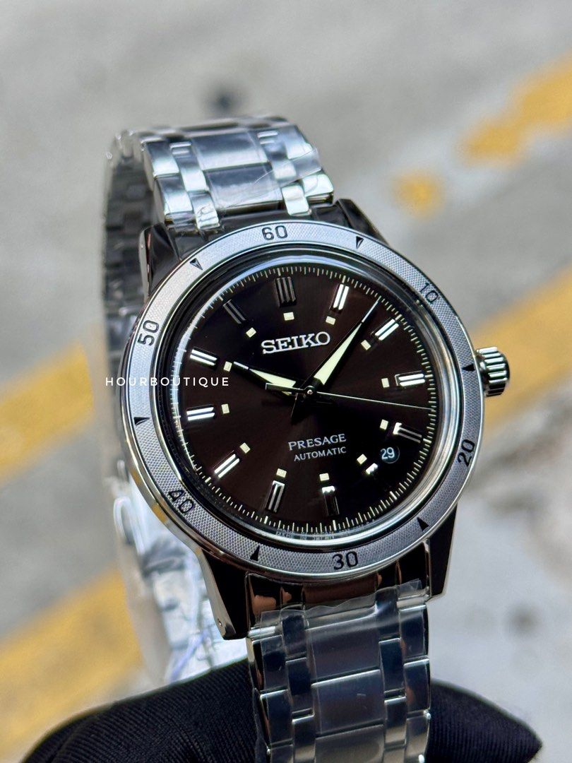 Brand New Seiko Presage 60s Re-Issue Black Dial Automatic Watch SRPL09J1