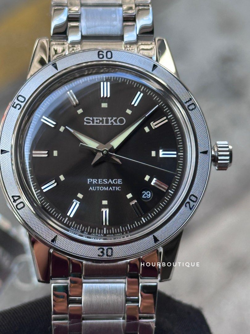 Brand New Seiko Presage 60’s Style Black Dial Automatic Mens Watch SARY249
