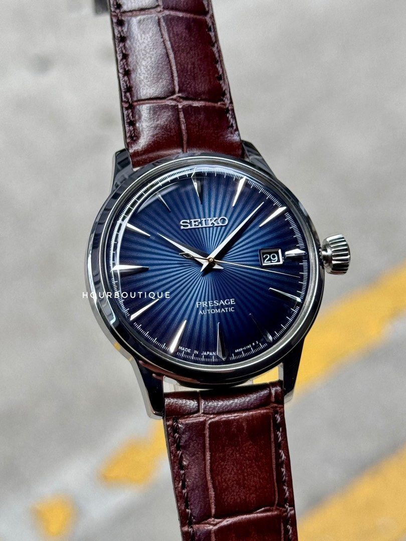 Brand New Seiko Presage Blue Cocktail Time Automatic Watch SRPk15J1