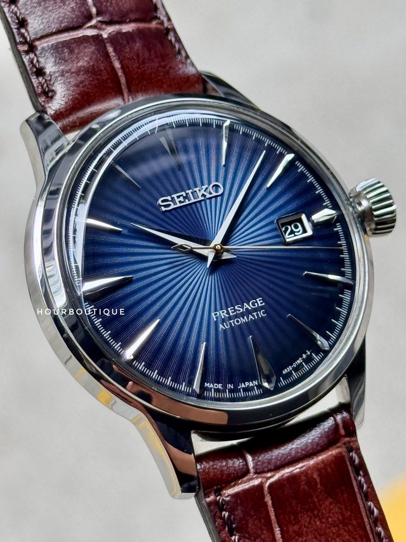 Brand New Seiko Presage Blue Cocktail Time Automatic Watch SRPk15J1