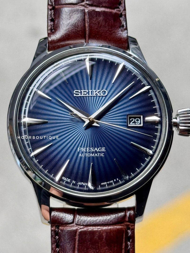 Brand New Seiko Presage Blue Cocktail Time Automatic Watch SRPk15J1