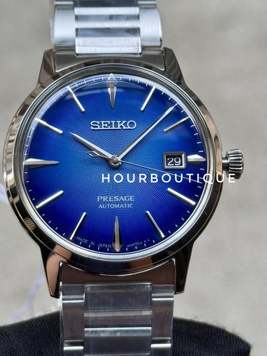 Brand New Seiko Presage Blue Cocktail Time Automatic Watch SRPJ13J1