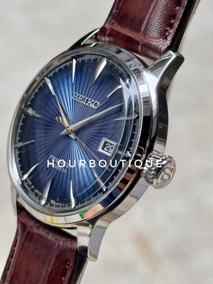 Brand New Seiko Presage Blue Cocktail Time Automatic Watch SRPK15J1