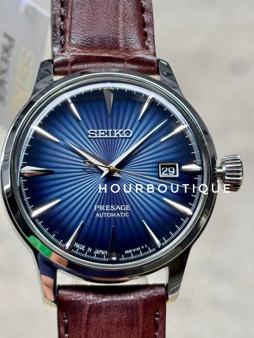 Brand New Seiko Presage Blue Cocktail Time Automatic Watch SRPK15J1