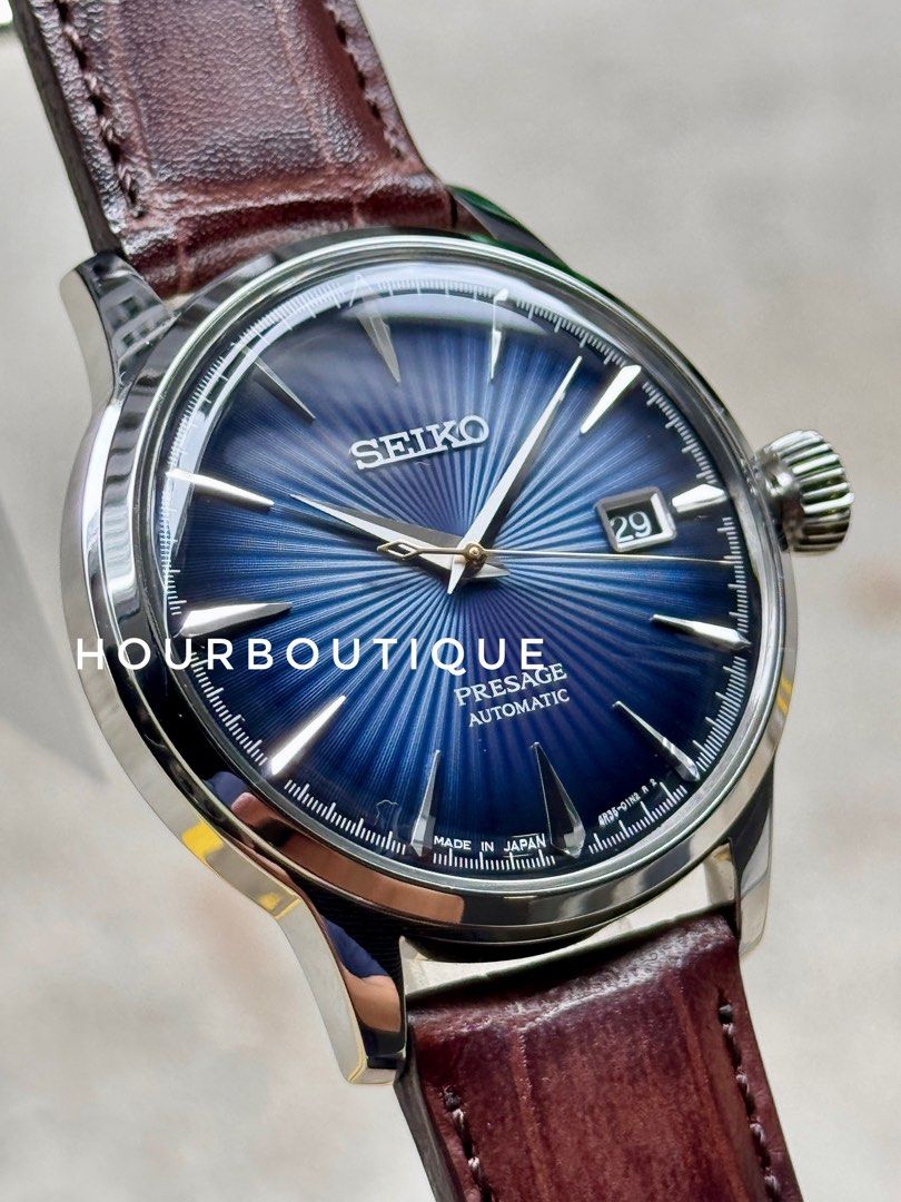 Brand New Seiko Presage Blue Cocktail Time Automatic Watch SRPK15J1