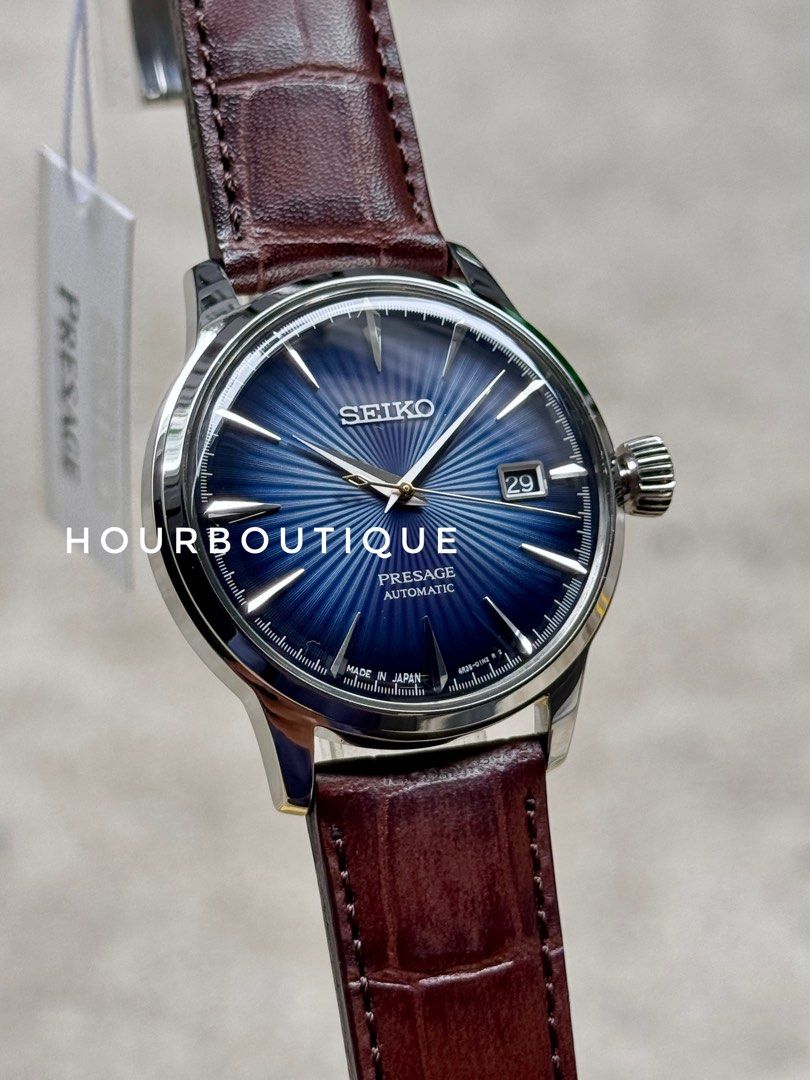Brand New Seiko Presage Blue Cocktail Time Automatic Watch SRPK15J1