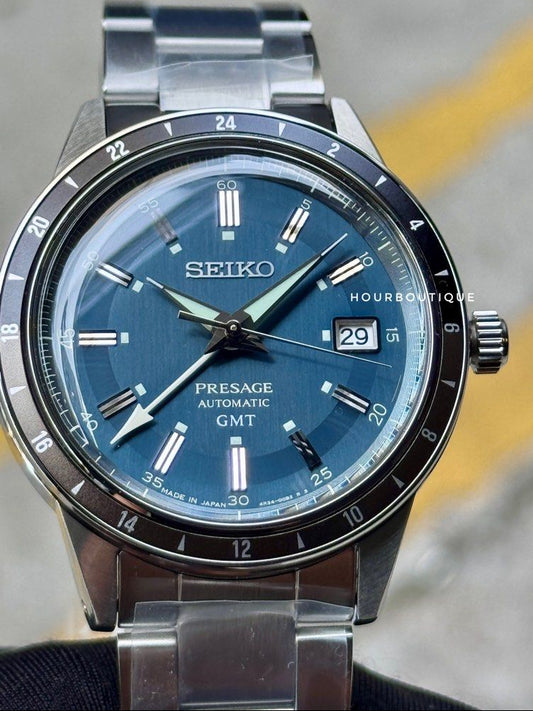 Brand New Seiko Presage Blue Dial , Automatic GMT Watch SSK009J1