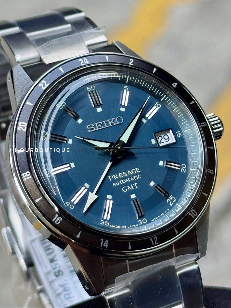 Brand New Seiko Presage Blue Dial , Automatic GMT Watch SSK009J1