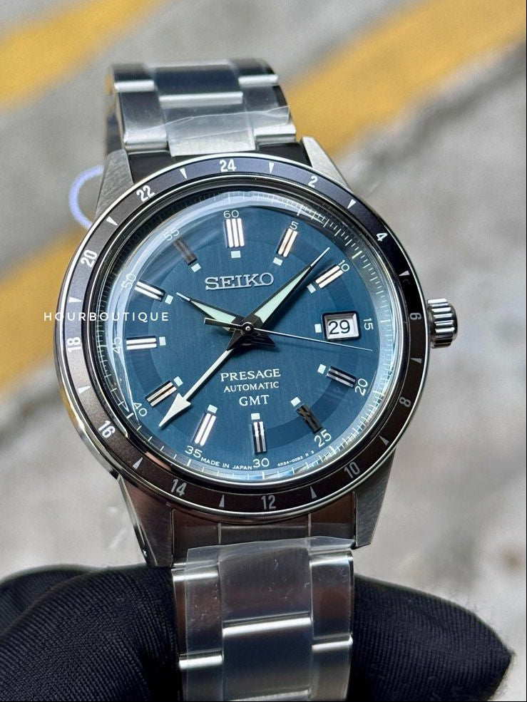 Brand New Seiko Presage Blue Dial , Automatic GMT Watch SSK009J1