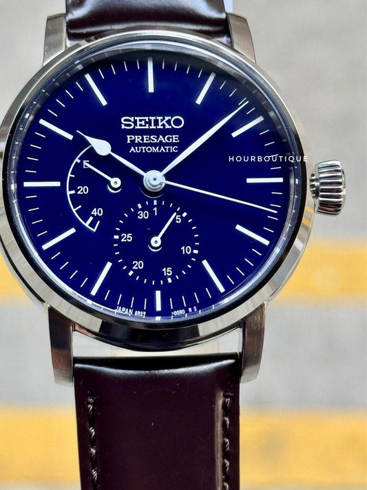 Brand New Seiko Presage Blue Enamel Dial , Power Reserve Gauge Automatic Watch SPB163J1