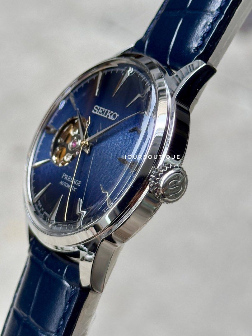 Brand New Seiko Presage Blue Open Heart Automatic Watch SSA405J1