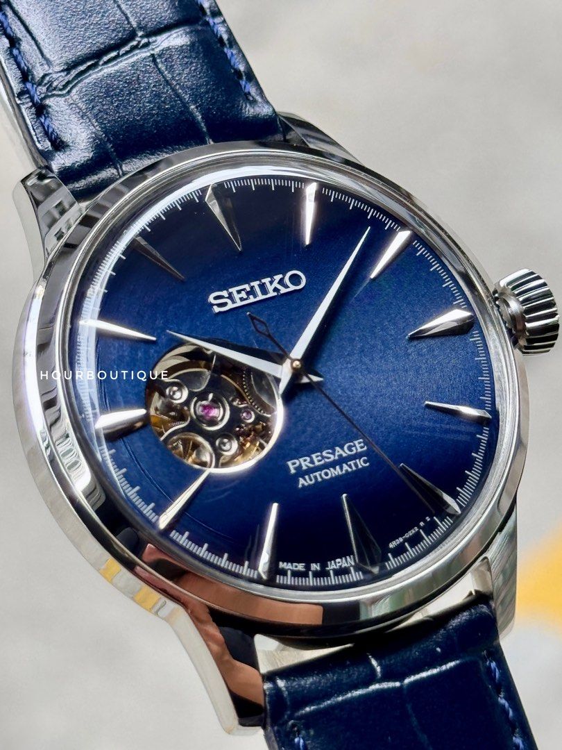 Brand New Seiko Presage Blue Open Heart Automatic Watch SSA405J1