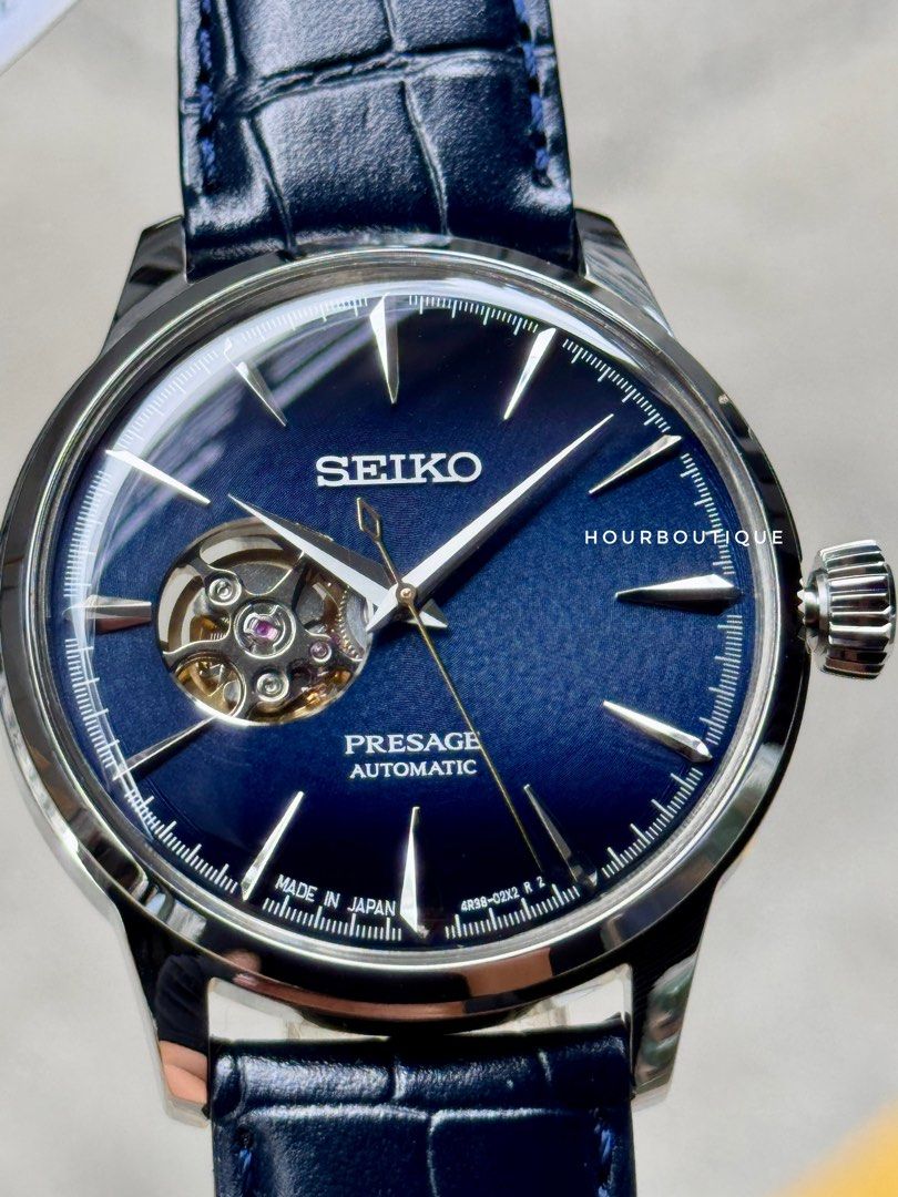 Brand New Seiko Presage Blue Open Heart Automatic Watch SSA405J1